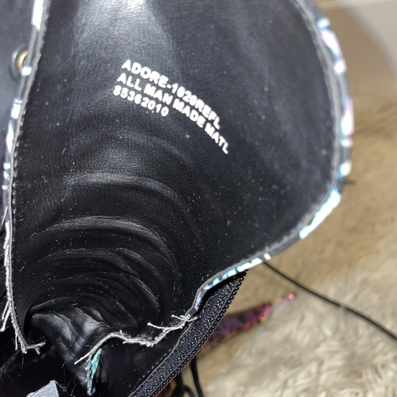 Pleaser ADORE-1020REFL, Exotic Lace-Up Front Ankle Boot Stripper **DAMAGED** - Picture 6 of 15